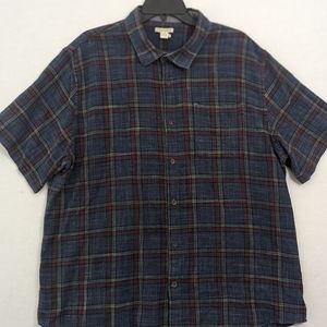 Carbon 2 Cobalt Mens XL Short Sleeve Button Up Shirt Plaid